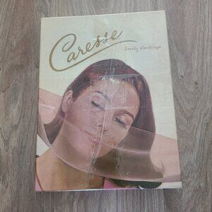 2 Pair VTG 1960s Stockings Nylon Garter Stockings Caresse Boxed Stockings Sz 8.5